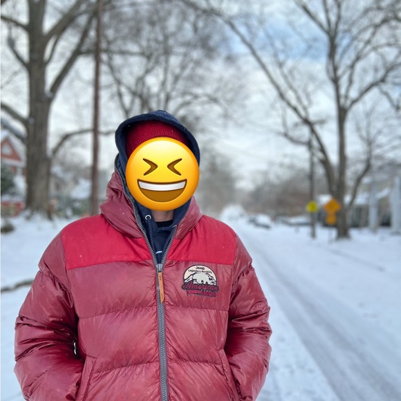 Jeep Men's Red Puffer Duck Down Jacket - Picture 4 of 8